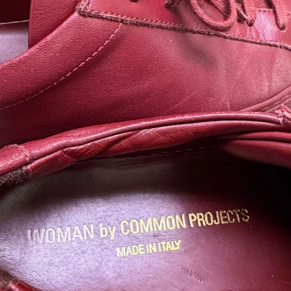 Common Projects Achilles Low BRICK (Wine) Leather Sneakers HTF Sz 38 WOMAN - Picture 7 of 11